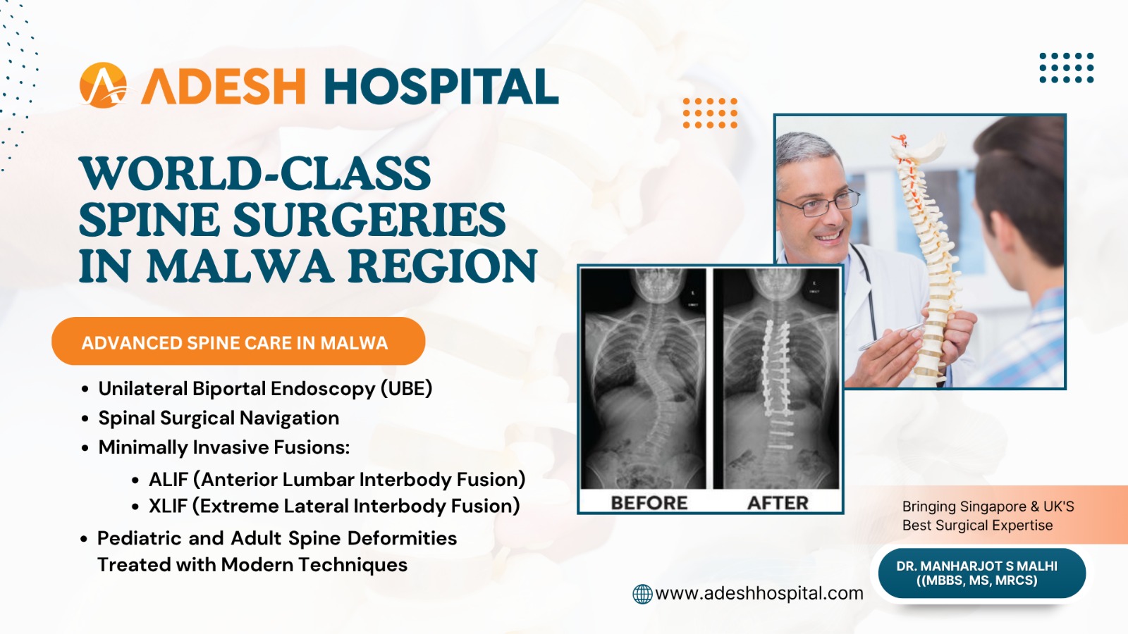 World-Class Spine Surgeries Now at Adesh Hospital, Bathinda